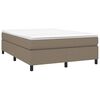 vidaXL Cama box spring con colchón tela gris taupe 140x190 cm