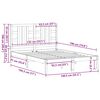vidaXL Estructura de cama de matrimonio madera maciza 135x190 cm