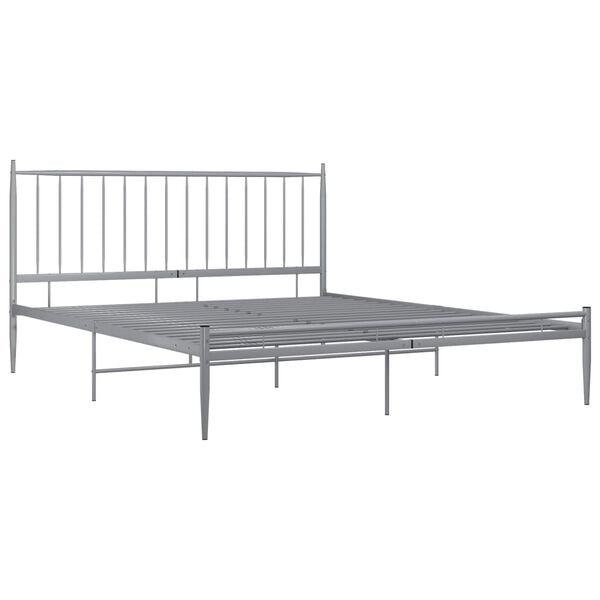 vidaXL Estructura de cama sin colch&oacute;n metal gris 180x200 cm