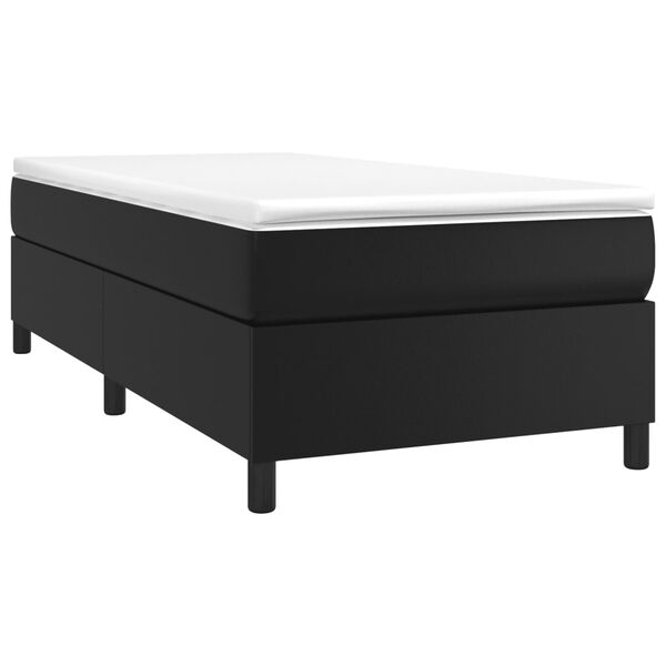 vidaXL Estructura de cama con somier cuero sint&eacute;tico negro 100x200 cm
