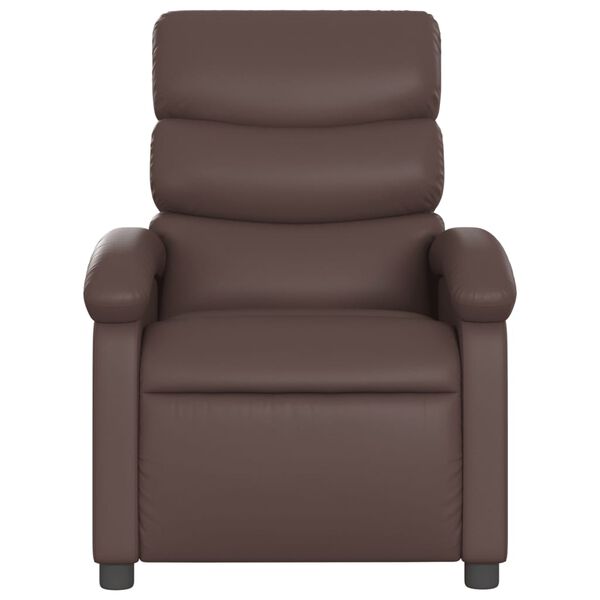 vidaXL Sill&oacute;n de masaje reclinable cuero sint&eacute;tico marr&oacute;n