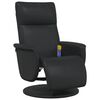 vidaXL Sillón reclinable masaje con reposapiés cuero sintético negro