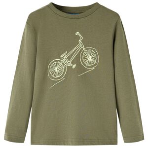 Camiseta infantil de manga larga caqui 92