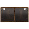 vidaXL Mueble de pared puertas de vidrio roble ahumado 68,5x37x35 cm