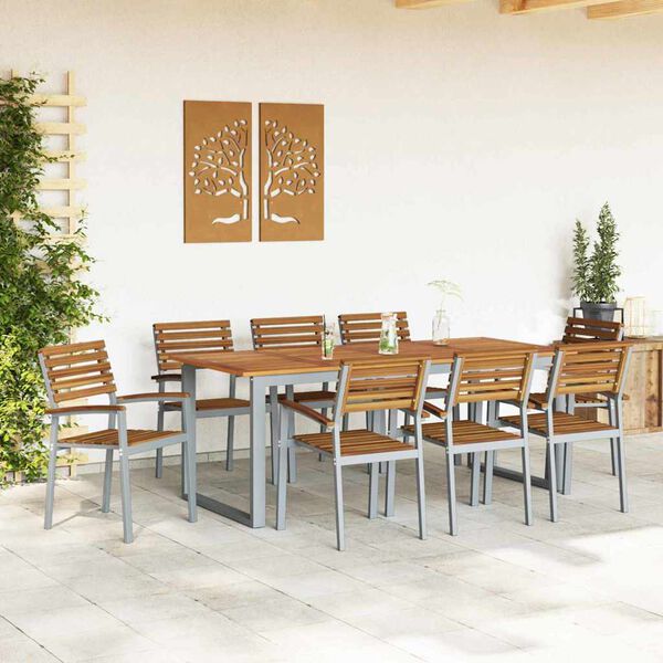 vidaXL Silla de Jard&iacute;n 8 pcs Marr&oacute;n 56 x 57 x 87 cm