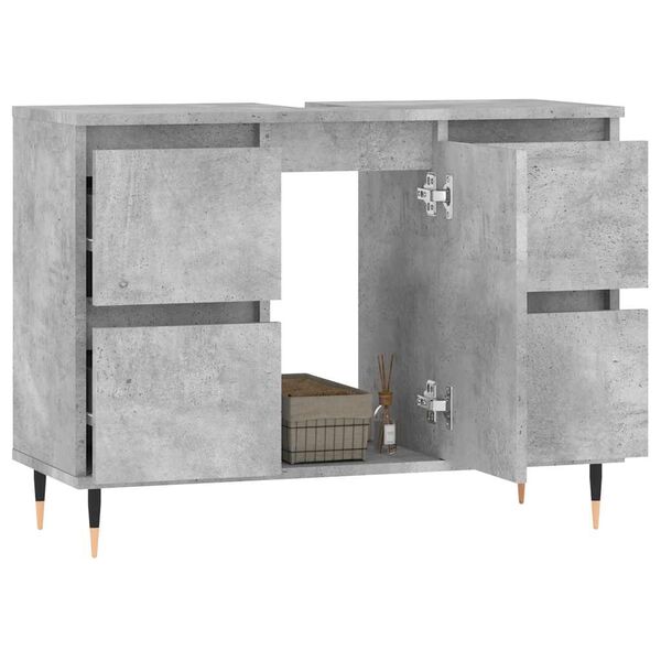 vidaXL Mueble de baño madera de ingeniería gris hormigón 80x33x60 cm