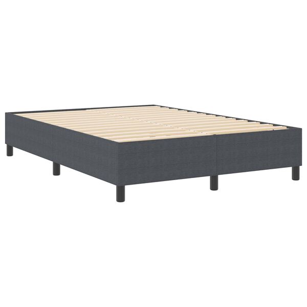 vidaXL Cama de plataforma Gris oscuro 140 x 200 cm tela