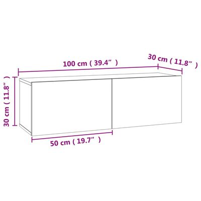 vidaXL Mueble para TV madera contrachapada gris hormigón 100x30x30 cm