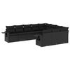 vidaXL Set de sof&aacute;s de jard&iacute;n 10 pzas cojines rat&aacute;n sint&eacute;tico negro