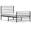 vidaXL Estructura cama sin colch&oacute;n con estribo metal negro 107x203 cm