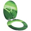 vidaXL Asiento WC tapa de cierre suave MDF verde dise&ntilde;o gotas de agua