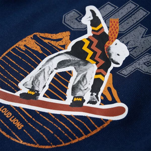 Sudadera infantil con capucha azul marino 128