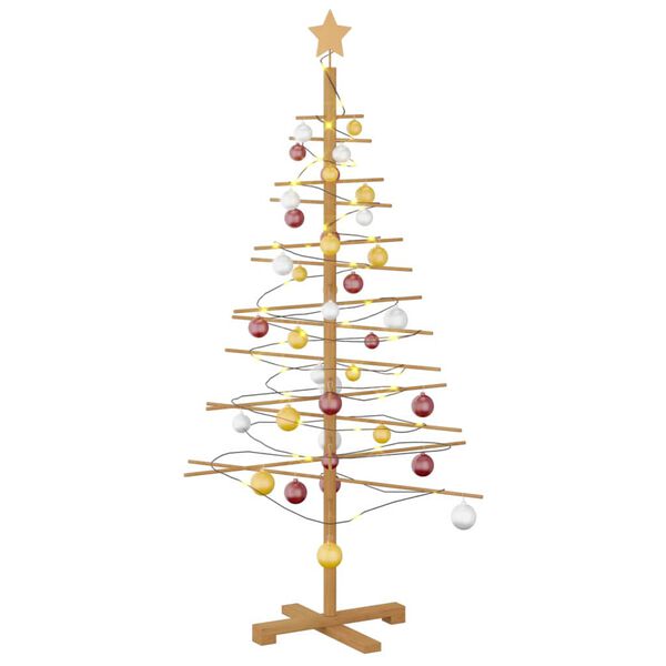 vidaXL Árbol de Navidad de madera con soporte Marrón 150 cm Bambú
