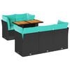 vidaXL Set de sof&aacute;s de jard&iacute;n 6 piezas y cojines rat&aacute;n sint&eacute;tico negro