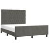 vidaXL Estructura de cama sin colch&oacute;n terciopelo gris oscuro 140x190cm
