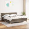 vidaXL Cama box spring con colch&oacute;n tela gris taupe 180x200 cm