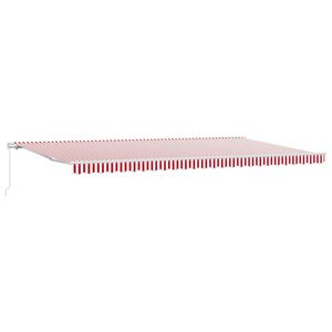 vidaXL Toldo Retr&aacute;ctil Manual Rojo y 600 x 300 cm Poli&eacute;ster y Aluminio