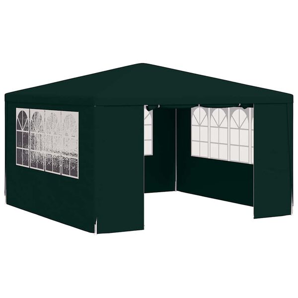 vidaXL Carpa profesional para fiestas con paredes verde 90 g/m² 4x4 m