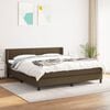 vidaXL Cama box spring con colch&oacute;n tela marr&oacute;n oscuro 180x200 cm
