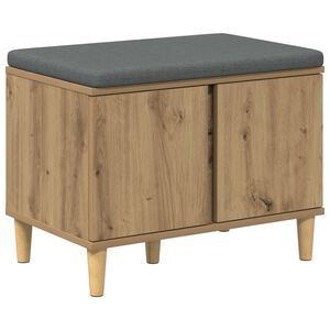 vidaXL Banco de entrada Roble artisan 60 x 38 x 46 cm