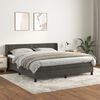 vidaXL Cama box spring con colch&oacute;n terciopelo gris oscuro 180x200 cm