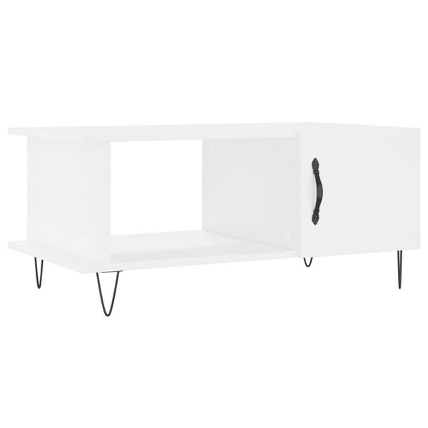 vidaXL Mesa de centro madera contrachapada blanco 90x50x40 cm