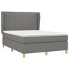vidaXL Cama box spring con colch&oacute;n tela gris oscuro 140x200 cm
