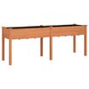 vidaXL Jardinera con forro madera maciza de abeto marr&oacute;n 203x53x76 cm