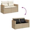 vidaXL Set sof&aacute;s jard&iacute;n y cojines 9 pzas rat&aacute;n sint&eacute;tico acacia beige