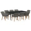 vidaXL Conjunto de Comedor de Jard&iacute;n 9 pcs Gris rat&aacute;n sint&eacute;tico