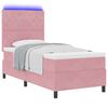 vidaXL Cama Box Spring LED con colch&oacute;n Rosa 100 x 200 cm tela