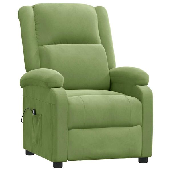vidaXL Sill&oacute;n reclinable el&eacute;ctrico de terciopelo verde claro