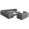 vidaXL Set de muebles de jardín 10 pzas y cojines ratán sintético gris