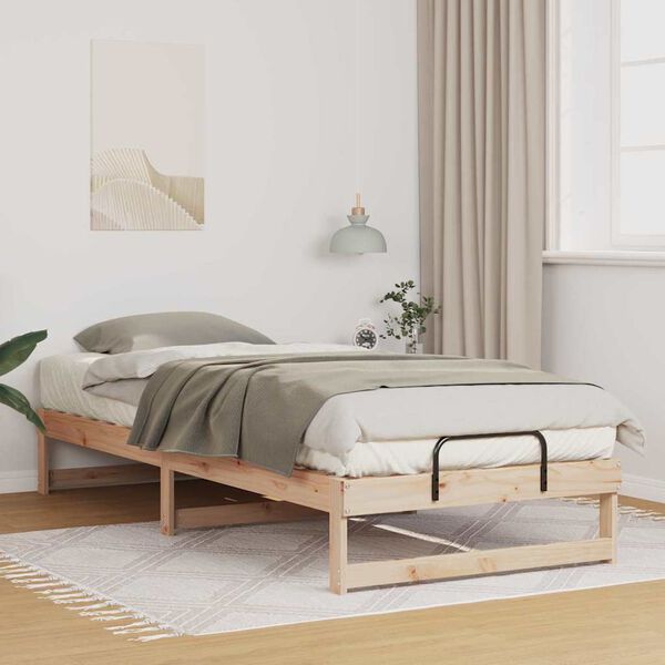 vidaXL Estructura de cama Marrón 80 x 220 cm Madera de pino macizo