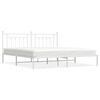vidaXL Estructura cama sin colch&oacute;n con cabecero metal blanco 193x203cm