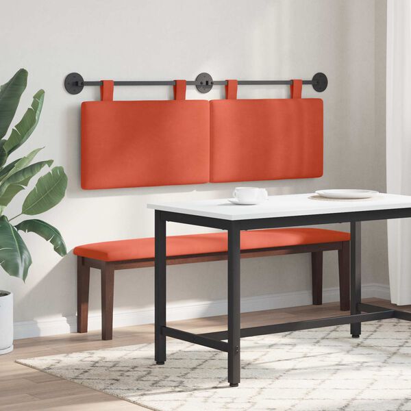 vidaXL Cabecera Colgante Rojo Naranja 150 x 55 x 5 cm Tela de Pana