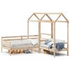 vidaXL Set de sof&aacute; cama con banco y techo madera maciza pino 90x200 cm