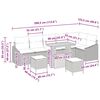 vidaXL Conjunto de sof&aacute; de jard&iacute;n con coj&iacute;n 9 pcs Gris Polirat&aacute;n