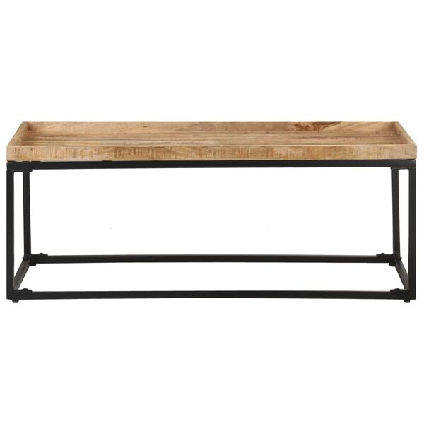 vidaXL Mesa de centro madera de mango rugosa 110x60x42 cm