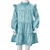 Vestido infantil de manga larga azul 128