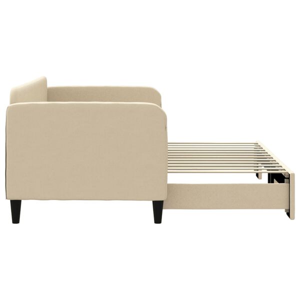 vidaXL Sofá cama nido tela crema 80x200 cm