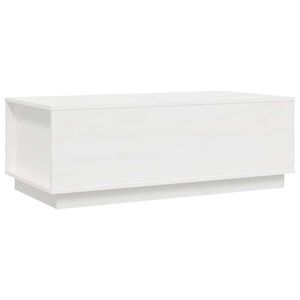 vidaXL Mesa de centro de madera maciza de pino blanco 100x50x35 cm