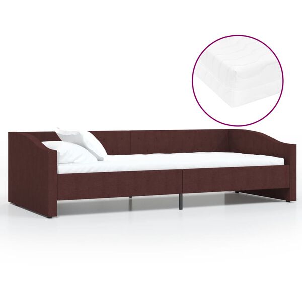 vidaXL Sof&aacute; cama con colch&oacute;n USB de tela morado 90x200 cm