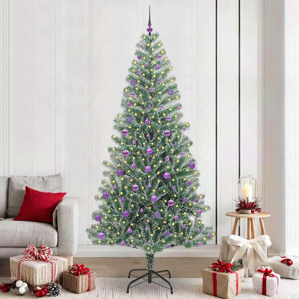 vidaXL &Aacute;rbol de Navidad Artificial Nevado con Luz LED Verde y 240 cm