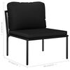 vidaXL Juego de muebles de jard&iacute;n 6 piezas con cojines PVC negro
