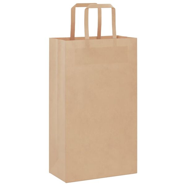 vidaXL Bolsas de papel con asas 250 uds marr&oacute;n 21x11x36 cm