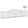 vidaXL Cestas de gaviones 13 uds forma de arco hierro 300x50x60/80 cm