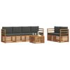 vidaXL Conjunto de sof&aacute;s de exterior 7 pcs Natural y Antracita
