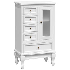 vidaXL Mueble de 5 cajones y 2 estantes blanco