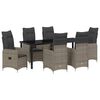 vidaXL Conjunto de Comedor de Jard&iacute;n 7 pcs Gris rat&aacute;n sint&eacute;tico